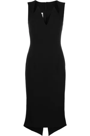 Moschino Vestido midi con cuello en V
