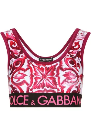 Dolce & Gabbana Top corto con estampado Mayólica