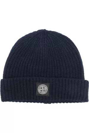 Stone Island Gorro de canalé con parche del logo