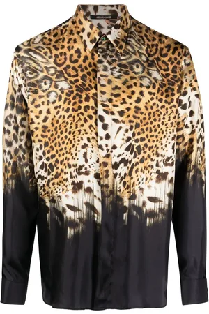 Roberto Cavalli Camisa con motivo de leopardo