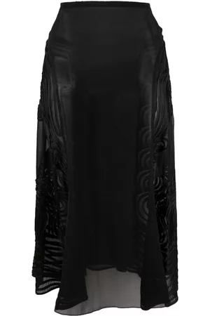 Jean Paul Gaultier Falda acampanada con apliques transparentes 2000