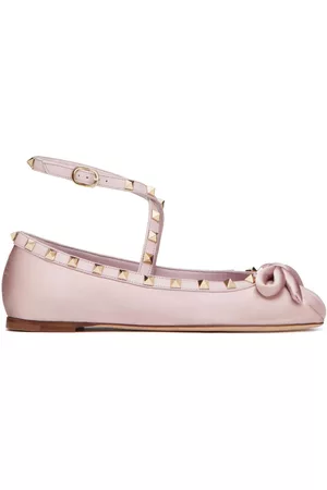 VALENTINO GARAVANI Bailarinas de satén con tira Rockstud