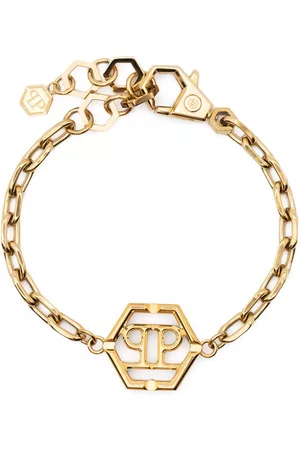 Philipp Plein Pulsera Hexagon con placa del logo