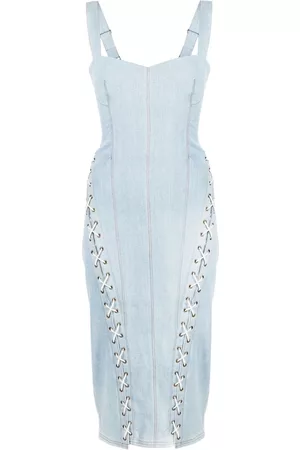 FLEUR DU MAL Vestido vaquero con cordones