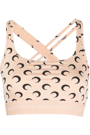Marine Serre Top corto con estampado Crescent Moon