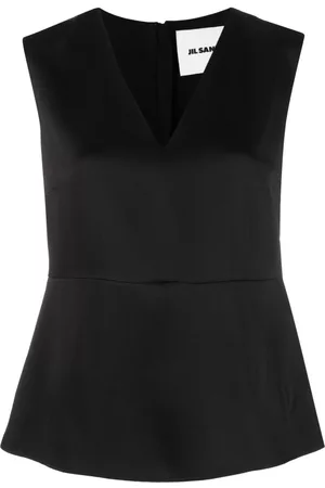 Jil Sander Top con cuello en V