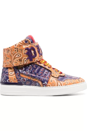Philipp Plein Zapatillas altas con motivo de cachemira