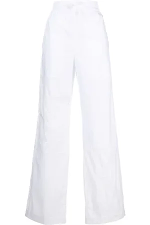 Marine Serre Pantalones anchos con panel de encaje