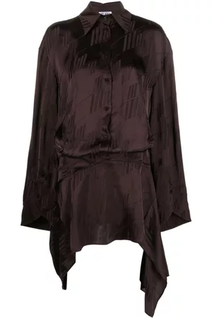 The Attico Vestido camisero Mischa con logo estampado