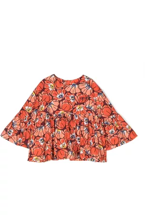 Kenzo Blusa fruncida con motivo floral