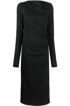 Dorothee Schumacher Vestido midi fruncido con abertura