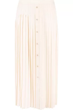 Prada Falda plisada con logo en jacquard
