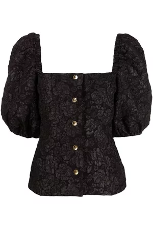 Ganni Blusa ajustada con estampado floral