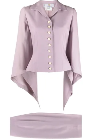 Givenchy Traje con falda drapeada 1990-2000