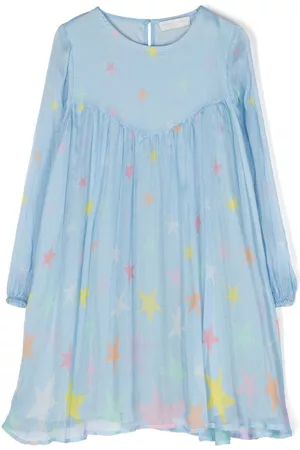 Stella McCartney Vestido de gasa con estrella estampada