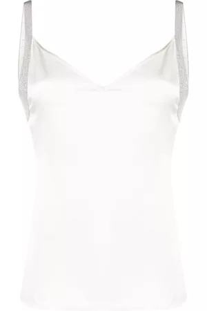Fabiana Filippi Camisola de satén con ribete metalizado