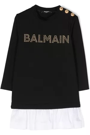 Balmain Vestido tipo sudadera con logo