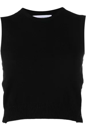 Thom Browne Top corto con cuello redondo