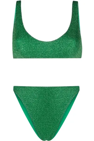 Oseree Bikini con costuras metalizadas