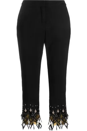 Paco rabanne Pantalones capri con tobillos con apliques
