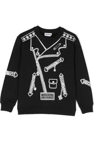 Moschino Sudadera con estampado de chaqueta biker