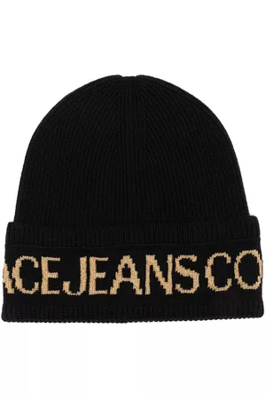 VERSACE Gorro con logo en intarsia