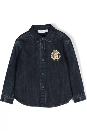 Roberto Cavalli Camisa vaquera con logo bordado