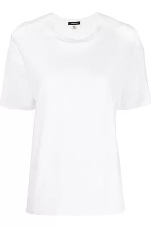 R13 Camiseta estilo boxy con cuello redondo