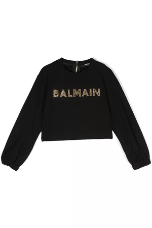 Balmain Camiseta con logo de manga larga