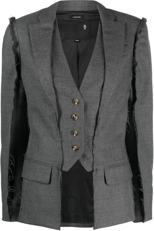 R13 Blazer a capas con efecto envejecido