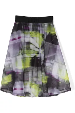 DKNY Falda acampanada con motivo abstracto