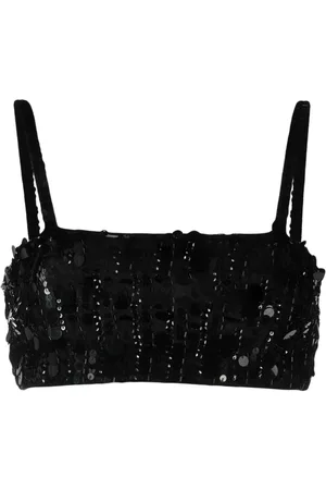 P.A.R.O.S.H. Top sin mangas corto con lentejuelas