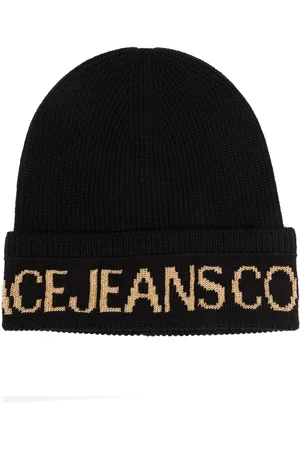 VERSACE Gorro con logo en intarsia