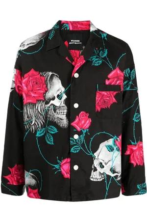 YOHJI YAMAMOTO Camisa Wildside con calavera estampada