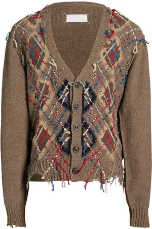 Maison Margiela Cárdigan en intarsia con aberturas