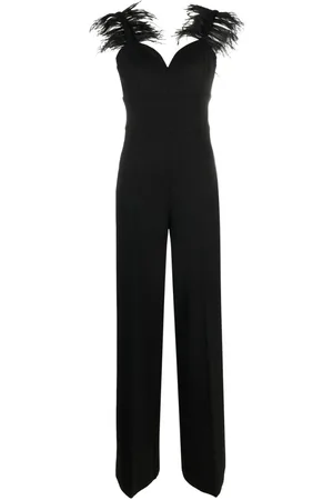 Twin-Set Mono largo con ribete de plumas