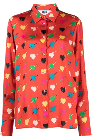 Msgm Camisa con corazón estampado
