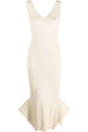 Marine Serre Vestido midi sin mangas asimétrico