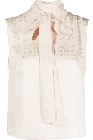 Miu Miu Top con logo en jacquard