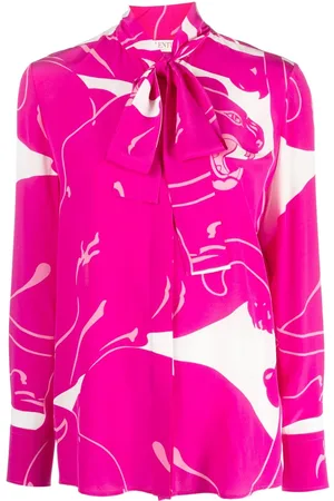 VALENTINO GARAVANI Blusa Cady Panther con cierre de lazo