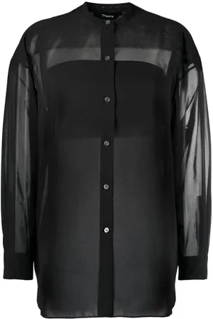 THEORY Camisa semitranslúcida de manga larga