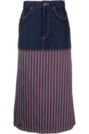 Jean Paul Gaultier Falda vaquera a rayas 1990