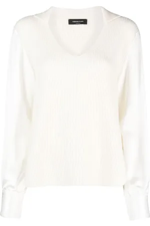 Fabiana Filippi Jersey de canalé con mangas de camisa