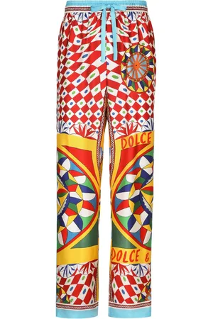 Dolce & Gabbana Pantalones rectos con motivo geométrico