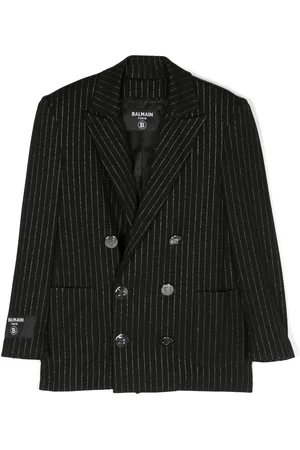 Balmain Blazer a rayas con logo
