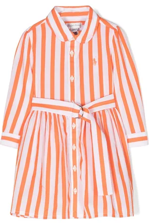 Ralph Lauren Vestido camisero con cinturón y rayas estampadas