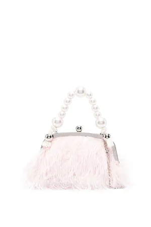 MONNALISA Bolso de mano con detalle de plumas
