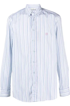Etro Camisa a rayas con logo bordado