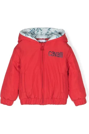 Roberto Cavalli Plumífero con logo estampado