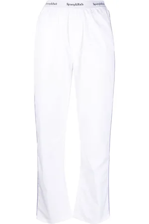 Sporty & Rich Pantalones de pijama con logo en la cinturilla